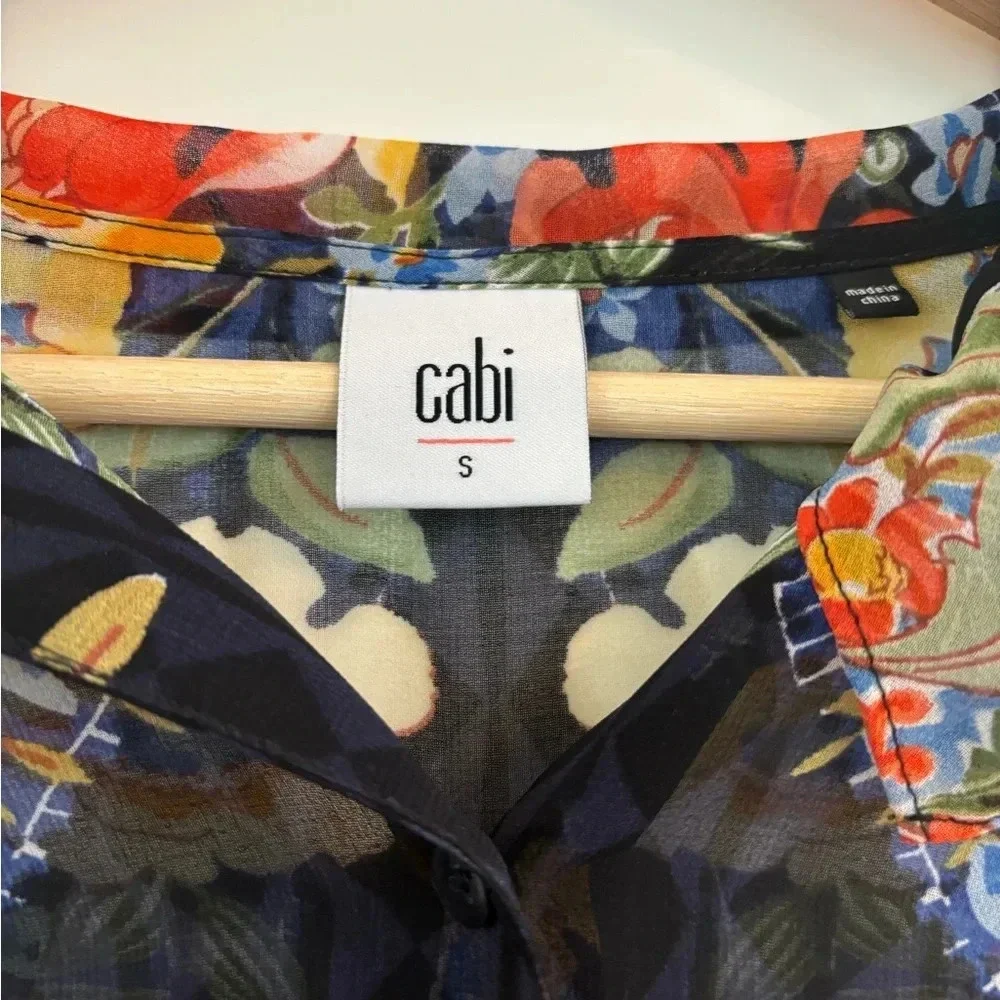 CABI BLACK PRINT LONG SLEEVE SHIRT - Picture 3 of 3